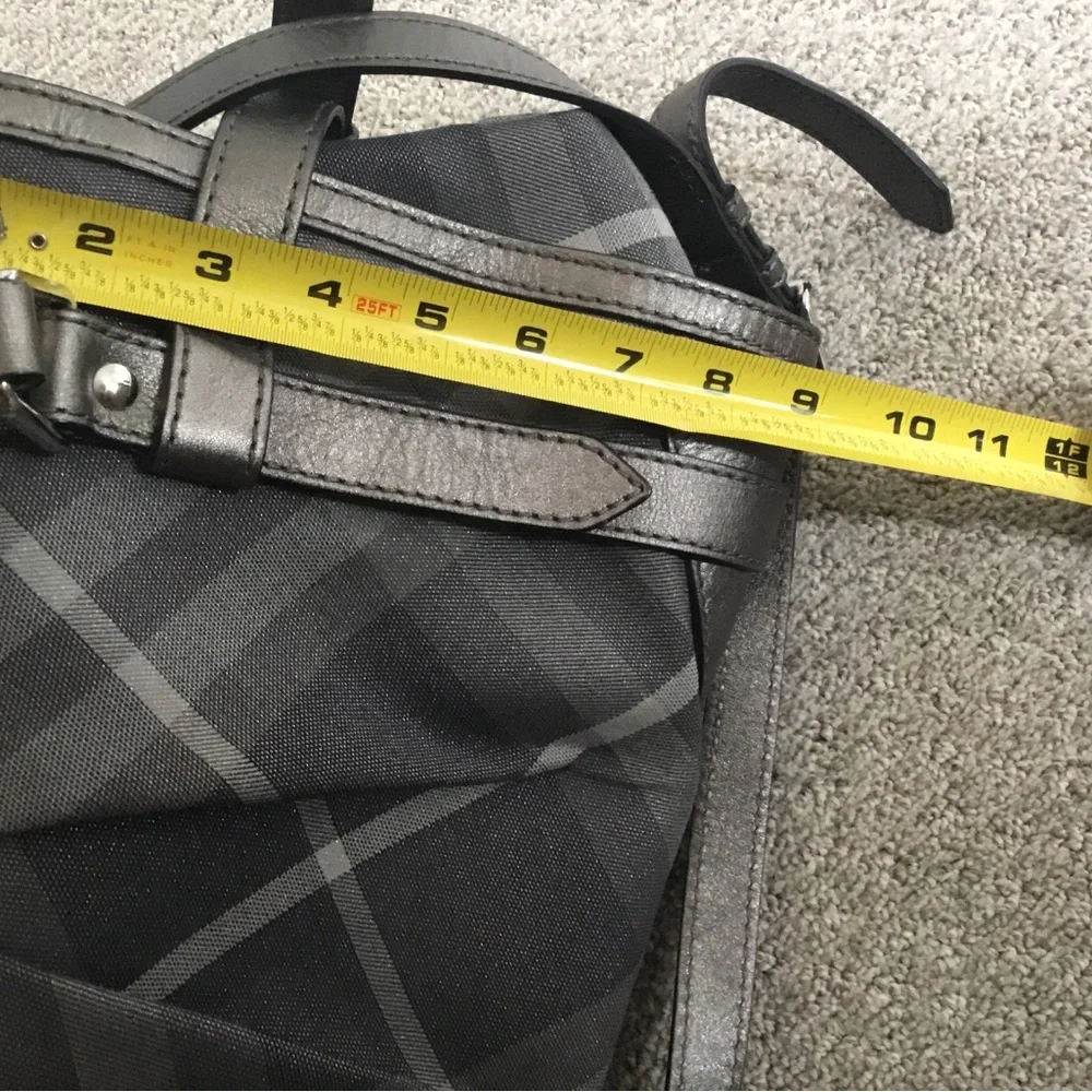 Authentic BURBERRY Gray Shimmer Check “Pilgrim” Satchel Crossbody - EUC